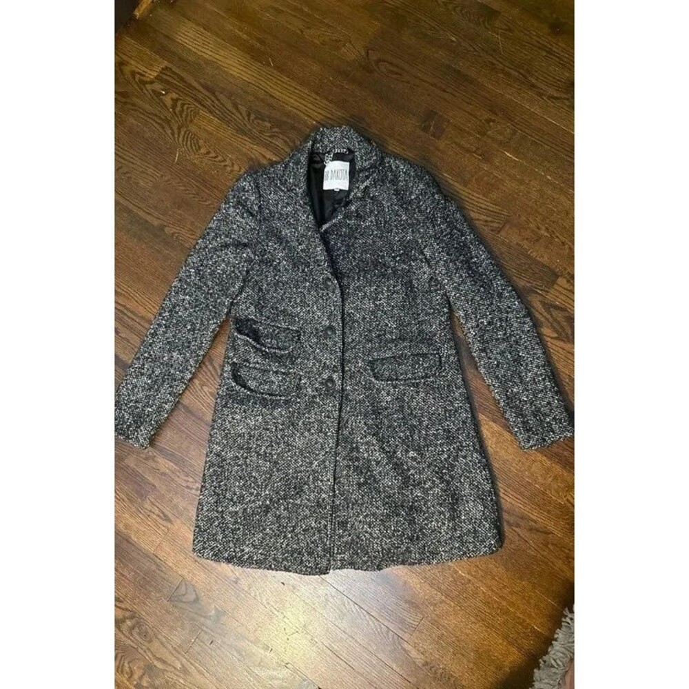 Bb dakota tweed winter coat black gray women size M